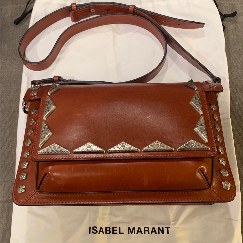 Isabel Marant Brown leather handbag “Miskai”